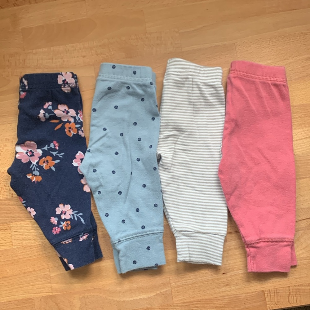 Carters Girls 3-6m Leggings Bundle (4count) EUC